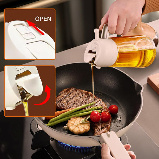 Oil Spray Bottle 2 in 1 Oil Dispenser & Sprayer