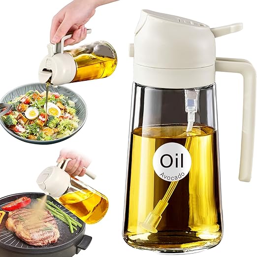 Oil Spray Bottle 2 in 1 Oil Dispenser & Sprayer
