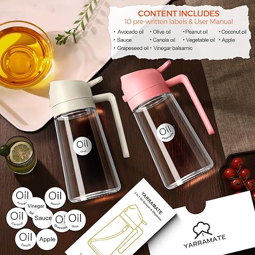 Oil Spray Bottle 2 in 1 Oil Dispenser & Sprayer