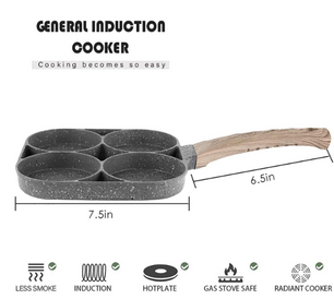 Non-Stick Frying Pan with 4 Hole