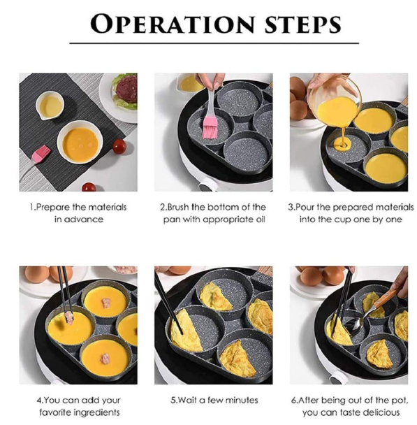 Non-Stick Frying Pan with 4 Hole